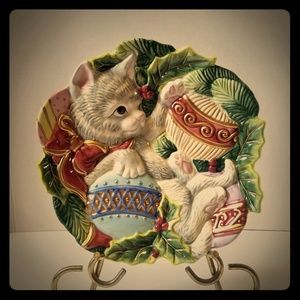 Fitz & Floyd,  Kitty Cat Christmas Plate